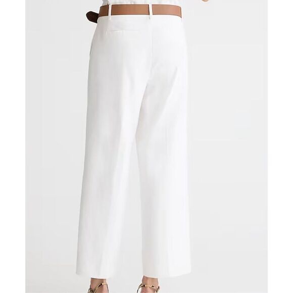NWT J. Crew Womens White Relaxed Stretch Linen Blend Sydney Pant Size P12 - Picture 4 of 11
